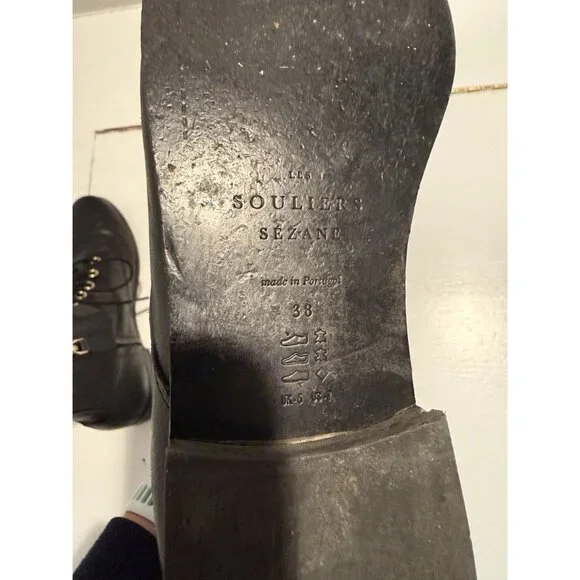 Sezane Black Leather Ankle lace up Combat Boots Size EU 38 US 7 $250 [jb] - Picture 12 of 12
